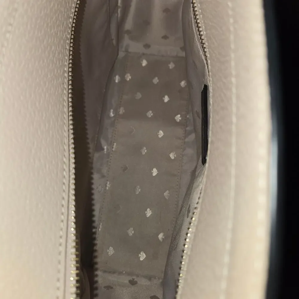 Kate Spade New York Jeanne Satchel Handbag Warm Vellum/Beige front panel